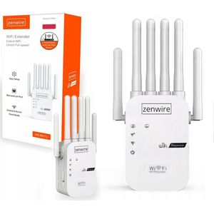 Zenwire - WD-R611U - Wifi Versterker - 300 Mb/s - Met 6 Antennes - Plug & Play