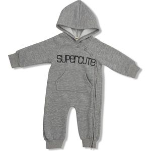 Supercute jumpsuit gemêleerd grijs kruippak maat 68/74