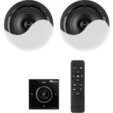 Power Dynamics - Powerline B50BSet - Inbouwversterker - Zwart - 2x 25W met 2 Plafondspeakers - 6.5 inch