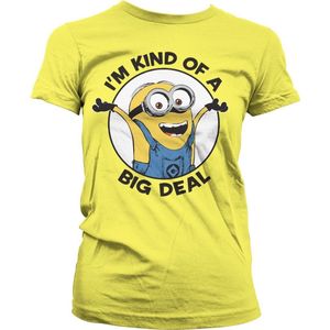 Minions I'm Kind Of A Big Deal Girly Tee Damen T-Shirt Yellow-2XL