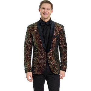 OppoSuits Deluxe Dinner Jacket - Amber Sequins - Heren Blazer - Kerst - Oud en Nieuw - Glitter Jasje - Maat 50