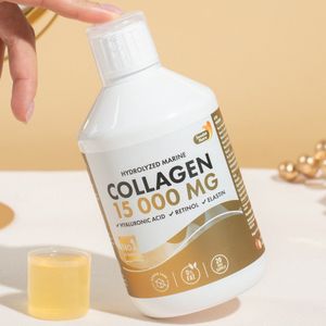 Swedish Nutra - Marine Collageen - Vloeibaar Supplement - 15.000 mg - 500 ml - Appelsmaak