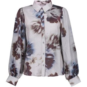 Geisha - Blouse - Grey/blue - Aquarel Bloemenprint - Dames