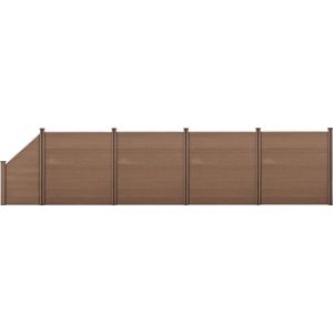 HKC Schuttingpanelen set vierkant/schuin 183x799cm bruin