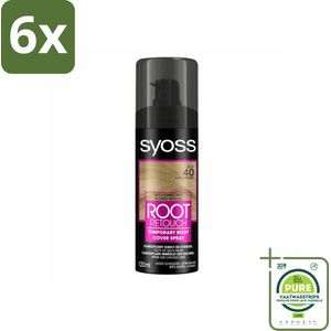SYOSS - Uitgroeispray Middenblond - Uitgroeispray - Kleurbescherming - Directe Grijsdekking - Voordeelverpakking - 6 stuks - Uitgroei spray - Haarspray