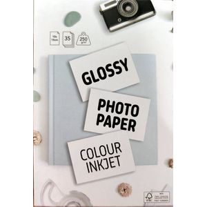 Fotopapier glanzend - kleuren inkjet - glossy photo paper - 10x15cm - 35 vellen