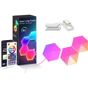 APO Electronics® - Hexagon LED Verlichting - 3 Stuks - Geschikt voor App bediening met Tuya - Gaming Verlichting - RGB & IC LED Panelen - Wandlamp Met Afstandsbediening