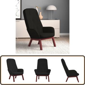 vidaXL Relaxstoel - Fluweel Zwart - Comfortabel Ontwerp Relaxstoel - Eetkamerstoel - Fluweel Stoel - Zwarte Fauteuil - Lounge Stoel