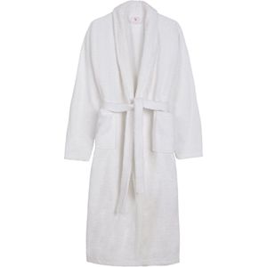 Hoogwaardig katoen badjas wit - XL/XXL - zacht en comfortabel - droogt snel - ideaal voor na het douchen - stijlvolle uitstraling - met steekzakken, ceintuur en kraag