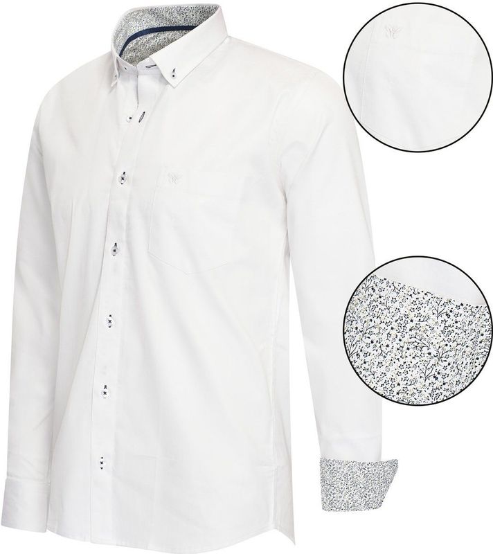 Cappuccino Italia - Stretch Overhemd - Wit - Heren Overhemd