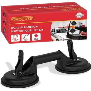 Zuignap handvat zuignap glas met 2 zuignappen glazen zuignap vacuüm lifter houdt tot 100 kg - zwart