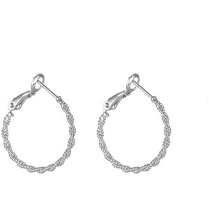 Oorring - oorring - Gedraaid Staal - Silver Plated Earring - Zilverkleurig - Cooper