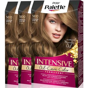 Poly Palette - 500 Donkerblond - Permanente haarverf - Haarkleuring - 3 stuks