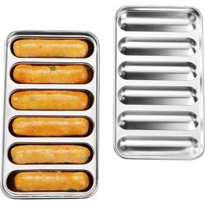 Worstvorm Hotdogvorm Gebakken Hamworstdoos Van Roestvrij Staal Voor Thuis Keukengebruik.