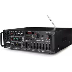 OxyFlowzy® - Audioversterker – Stereo Versterker Met Bluetooth – Audio Amplifier Met Karaoke Portals – Led Display - Veelzijdig