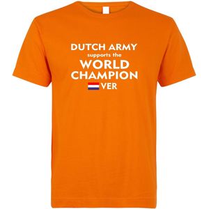 T-shirt Dutch Army supports the World Champion | Formule 1 fan | Max Verstappen / Red Bull racing supporter | Oranje | maat 4XL