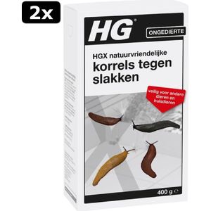 2x HGX natuurvriendelijke korrels tegen slakken - 12774N - 400gr - doodt slakken direct - veilig voor andere dieren