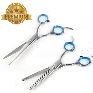 Premium Ergonomische Kappersschaar & Uitdunschaar Set- RVS - 16 CM Effileerschaar / Coupeschaar &  Kapperschaar / Knipschaar