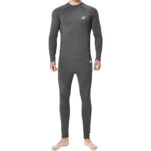Thermo Ondergoed set voor Heren : Ademend en Comfortabel Basislaag voor Voetbal, Tennis, Skiën, Hardlopen en Outdooractiviteiten-Grijs-XXL