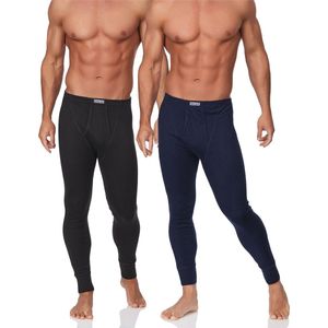 Timone Heren Thermobroek - Sport - Sporbroek - Lang - Katoen - TI-SS-114-2P - Zwart/Donkerblauw - M