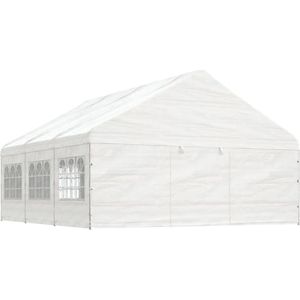 vidaXL-Prieel-met-dak-6,69x5,88x3,75-m-polyetheen-wit