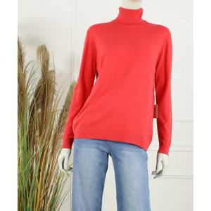 Dames col trui Roba-effen koraal-fijngebreid-maat L/XL-koltrui-coltrui