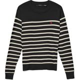 VERO MODA - VMDORY - Gebreide Trui - Zwart / Wit - Lange Mouw