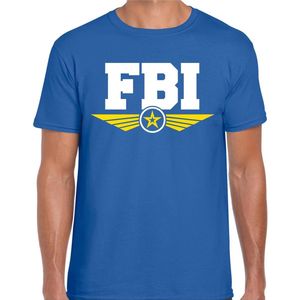 FBI politie agent verkleed t-shirt blauw voor heren - federale politiedienst - verkleedkleding / tekst shirt XXL