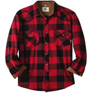 Flanellen overhemd voor heren met lange mouwen, geruit, casual, regular fit, katoen