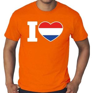 Oranje I love Holland grote maten shirt heren 4XL