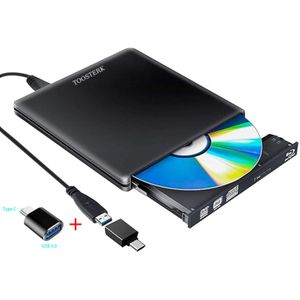 Externe CD/DVD Speler USB 2.0 – Compatibel met MacBook, Laptop en Windows 7/8 PC Zwart