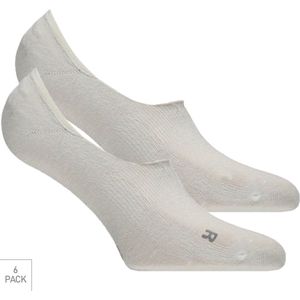 Bamboe Footies 6-Pack - Wit - Maat 43-45 - Bamboe Kousevoetjes Voor Frisse Droge Voeten - Dames / Heren