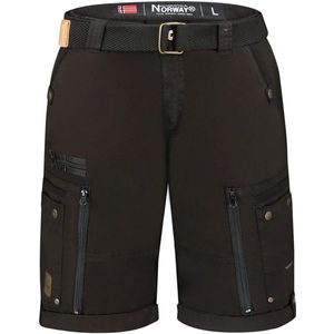 Geographical Norway Korte Broek Met Riem Passpartout Zwart - 3XL