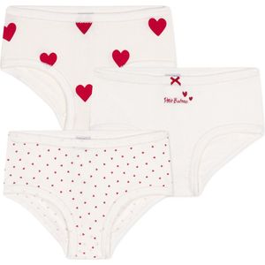 Petit Bateau Setje met 3 katoenen onderbroekjes met hoge taille en hartje voor kinderen