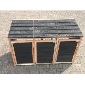 Containerombouw | Kliko ombouw | Containerberging - 3 stuks, zwart douglas