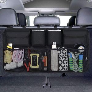 Kofferbak-organizer, auto-opbergtas, kofferbaktas, waterdichte tassen met sterk elastisch, toverstafstructuur voor SUV, zwart