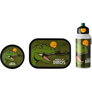 Mepal lunchset Campus – Broodtrommel, Drinkbeker en Fruitbox – Lunchset voor kinderen �– Dino