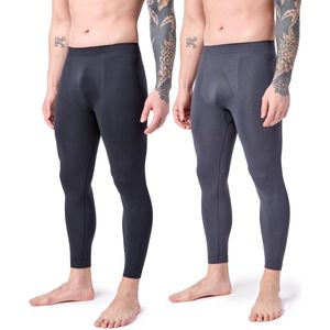 Ladeheid Heren Thermobroek 2 Pack - Sport - Lang - Sporbroek - Polyamide – Zwart/Grafiet – S - LA-LA40-260-TMPM-2B