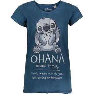 Lilo & Stitch Las Ohana Dames T-shirt - blauw - XXL