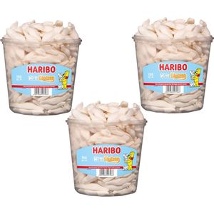 3 silo's Haribo Witte Muizen á 150 stuks - Voordeelverpakking Snoepgoed