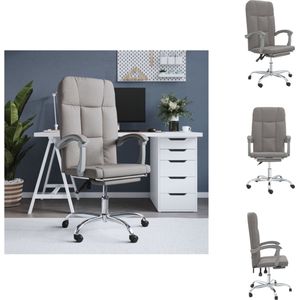 vidaXL bureaustoel - verstelbaar - taupe - 63x59x(114.5-124)cm - ademend - duurzaam - Bureaustoel