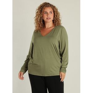 YEST CURVE Guinevra Tops - Grey Olive - maat X-0(44)
