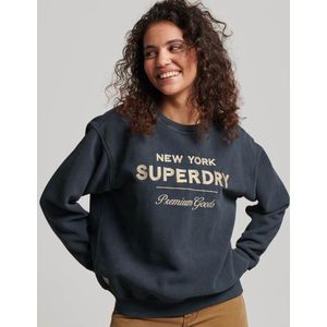 Superdry Luxe Metallic Logo Sweatshirt Dames Trui - Black - Maat S