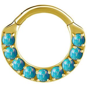 Piercing Ring - Lichtgroene Opalen
