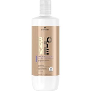 Schwarzkopf BlondMe Cool Blondes Neutralizing Shampo 1000ml - Normale shampoo vrouwen - Voor Alle haartypes