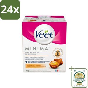 Veet - Warme Wax - Orientaalse Ontharings Wax - Minima - Arganolie - 250ml - Voordeelverpakking - 24 stuks - Gladde huid - Arganolie