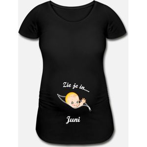 Zwangerschapsshirt - Zie je in Juni - maat XXL