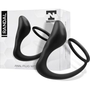 Randal Butt Plug with Penis Ring Silicone Black