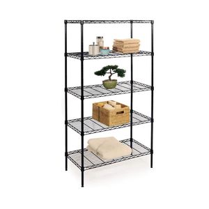 Ultrazinc draadrek met 5 planken en wielen, staal, zwart