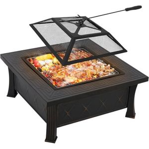 Betaalbare Goederen® Vuurkorf Met Vonkbeschermer - Vuurkorf Voor Buiten - Terrashaard - Buitenkachel - Tuinvuurkom - Tuin